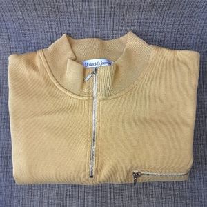 Bullock & Jones Mens 1/4 zip/Mock Neck Pullover Sweater Sz.Meduim/dark yellow